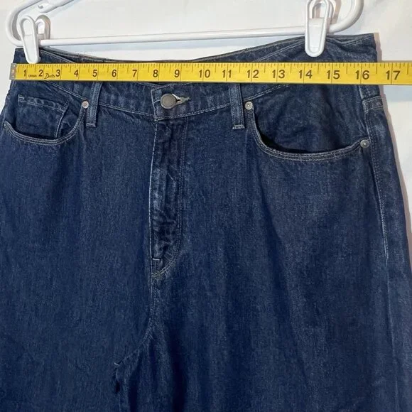 Hudson Anthropologie Women Jeans Holly Wide Leg Cropped Size 32 Blue Denim Zip - Picture 6 of 16